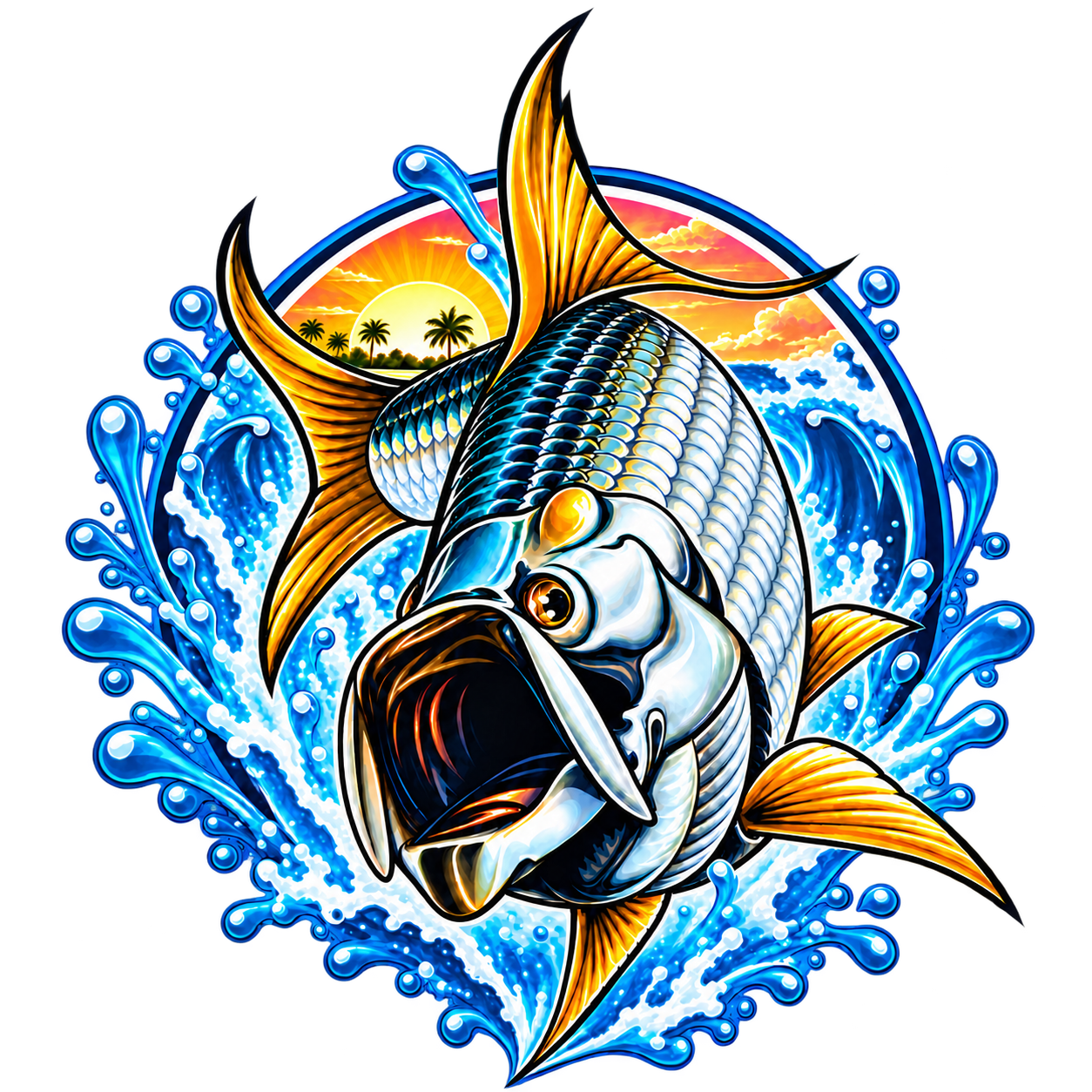 Fort Myers Florida Fishing Tarpon Logo